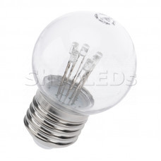Лампа шар e27 6 LED ∅45мм - зеленая, прозрачная колба, эффект лампы накаливания, SL405-124